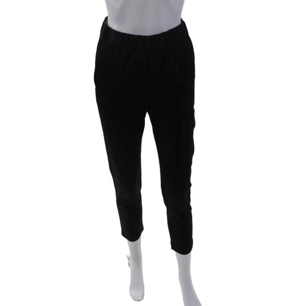Lis Lareida Womens Elastic Waistband Slim Cut Trouser Pants Black Size FR 34